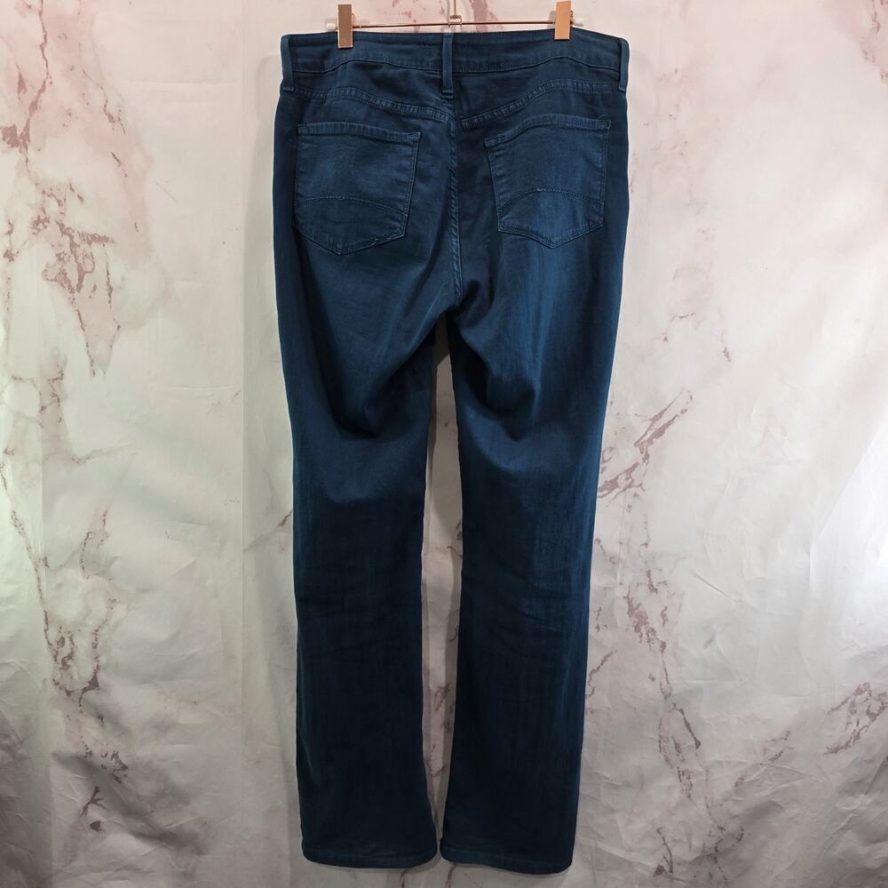 NYDJ Jeans Womens 6 Blue Straight Stretch High Rise Daughters Teal Jewel Tone